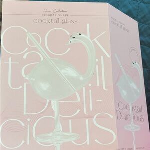 Home Collection Clear Figural Swan Cocktail Glass